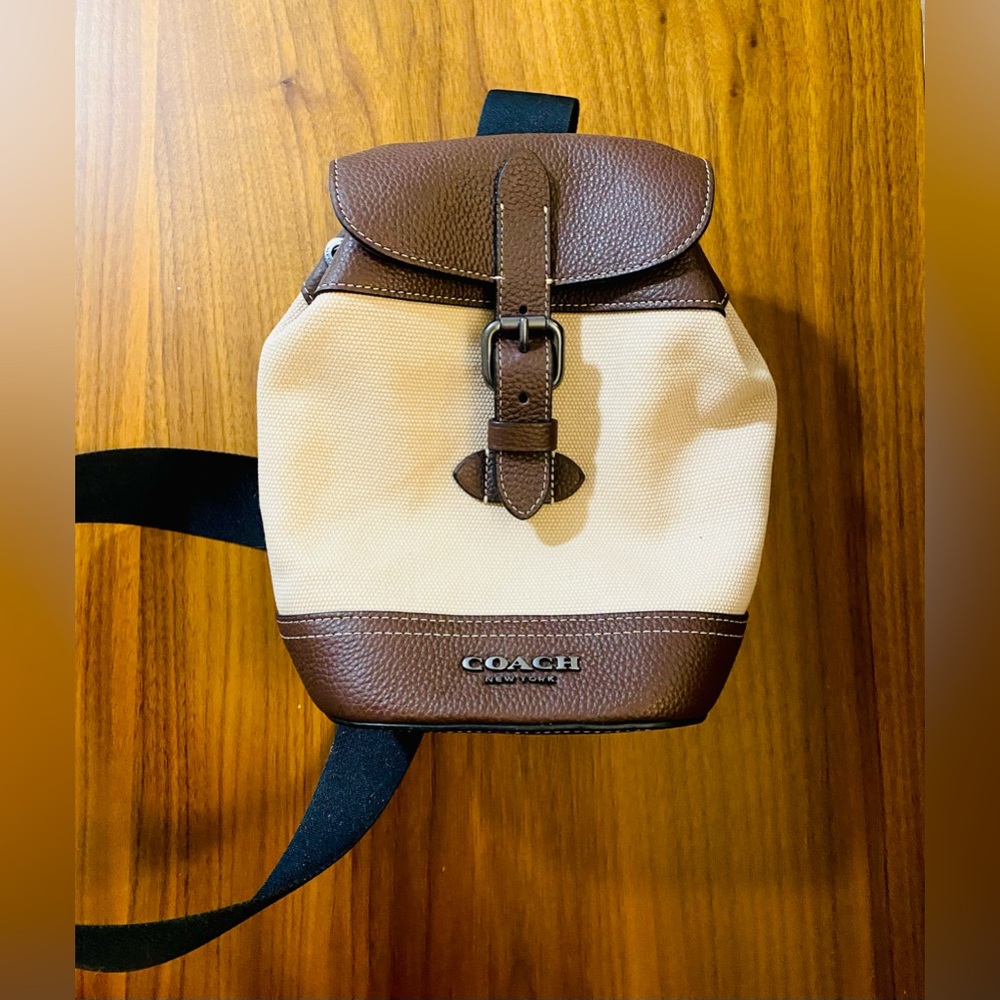NWOT Coach Leather Backpack Unisex Brown/Tan Classic Style